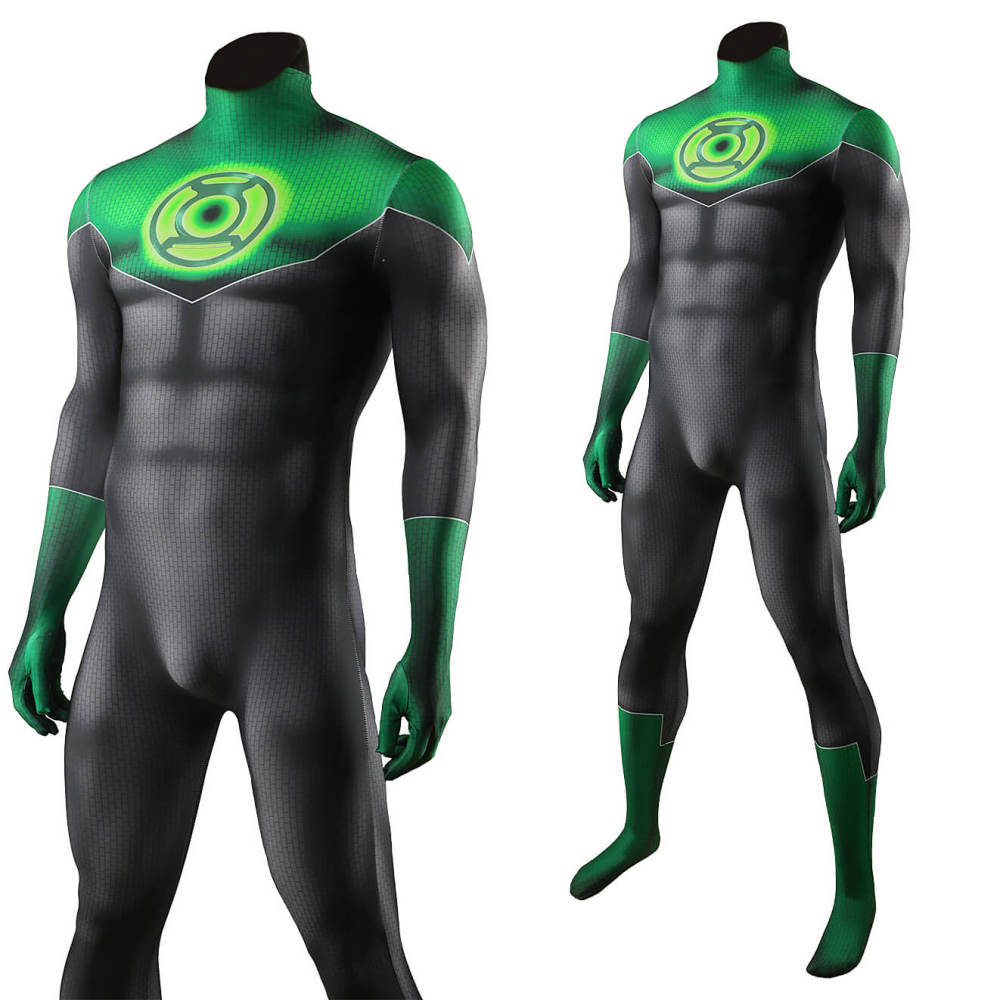 Green Lantern John Stewart Halloween Cosplay Costume Superhero 3D Print Bodysuit Takerlama