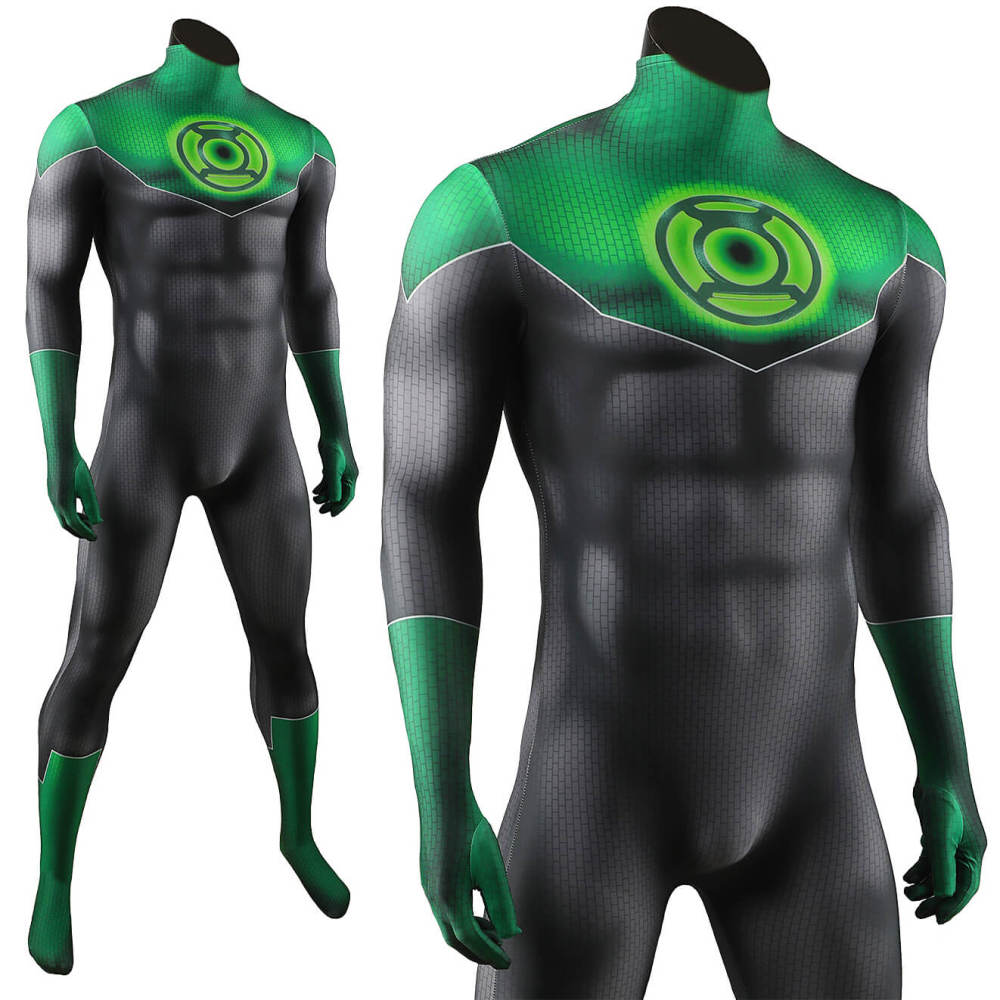 Green Lantern John Stewart Halloween Cosplay Costume Superhero 3D Print Bodysuit Takerlama