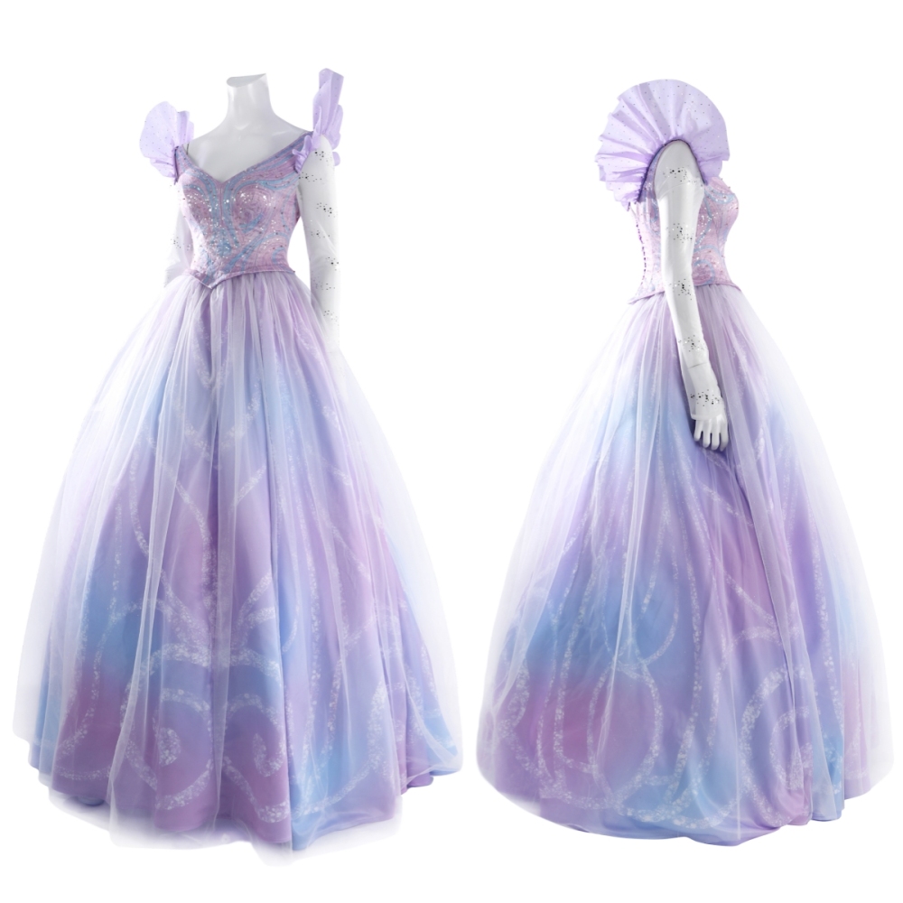 Wicked: For Good Glinda Cosplay Costume Glynda Upland Dress Headgear Earrings Takerlama