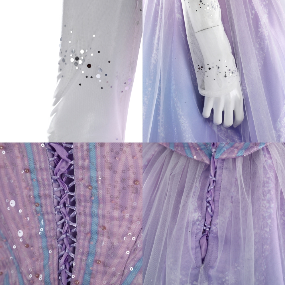 Wicked: For Good Glinda Cosplay Costume Glynda Upland Dress Headgear Earrings Takerlama