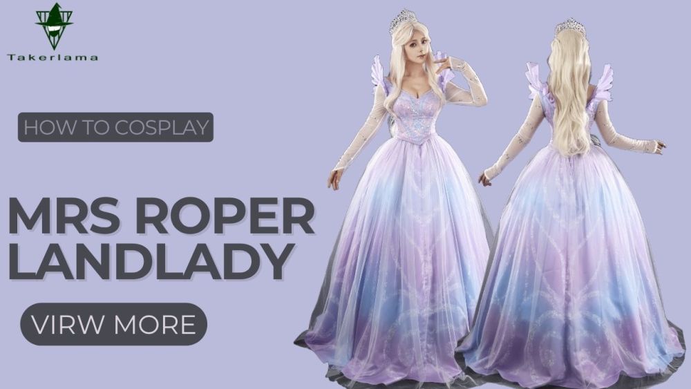 Wicked: For Good Glinda Cosplay Costume Glynda Upland Dress Headgear Earrings Takerlama