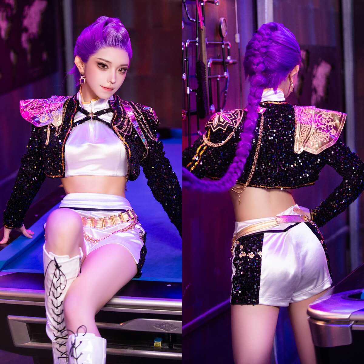 Kpop Demon Hunters Rumi Cosplay Costume Boots Golden Stage Outfits Takerlama In Stock