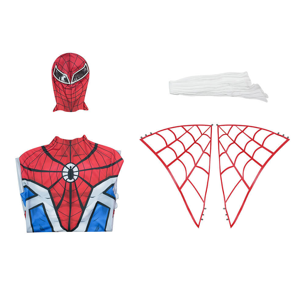 Spider-Man Takuya Yamashiro Cosplay Costume Spider-Verse Vs. Venomverse Jumpsuit Mask Takerlama