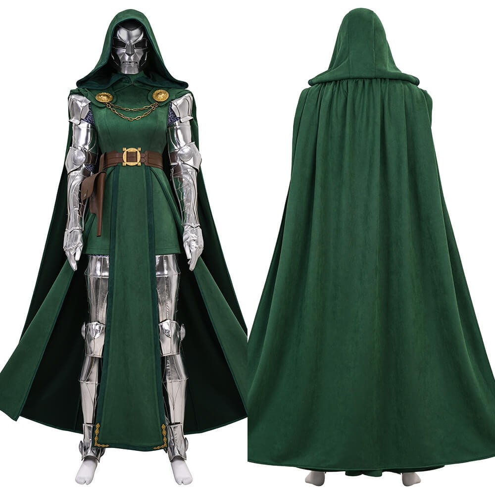 Women's Doctor Doom Costume Mask Dr. Victor von Doom Halloween Cosplay Outfit Takerlama