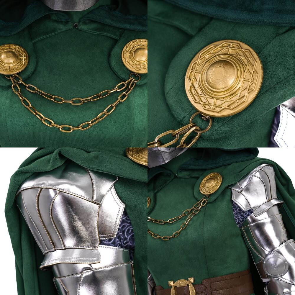 Women's Doctor Doom Costume Mask Dr. Victor von Doom Halloween Cosplay Outfit Takerlama