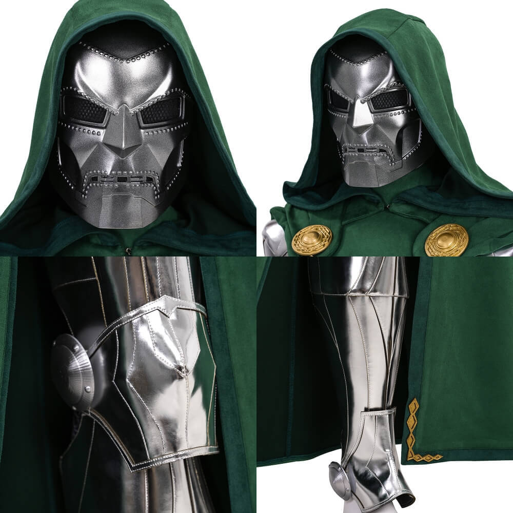 Women's Doctor Doom Costume Mask Dr. Victor von Doom Halloween Cosplay Outfit Takerlama