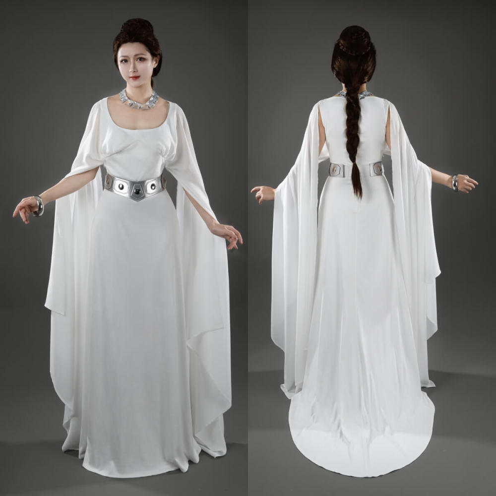 Princess Leia Fancy Dress Star Wars A New Hope White Cosplay Costume Gifts For Women Takerlama