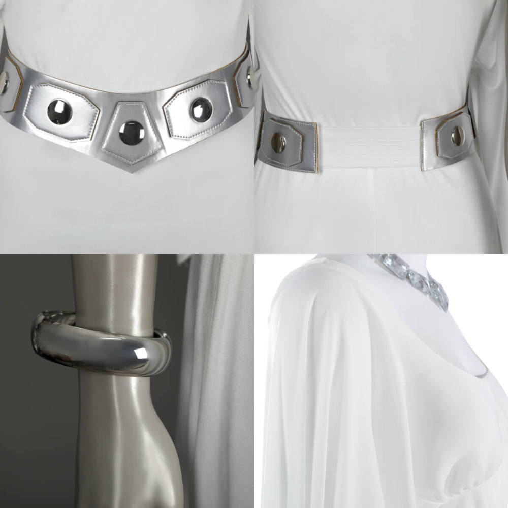 Princess Leia Fancy Dress Star Wars A New Hope White Cosplay Costume Gifts For Women Takerlama