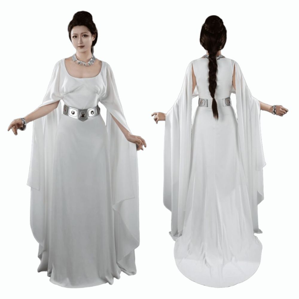 Princess Leia Fancy Dress Star Wars A New Hope White Cosplay Costume Gifts For Women Takerlama