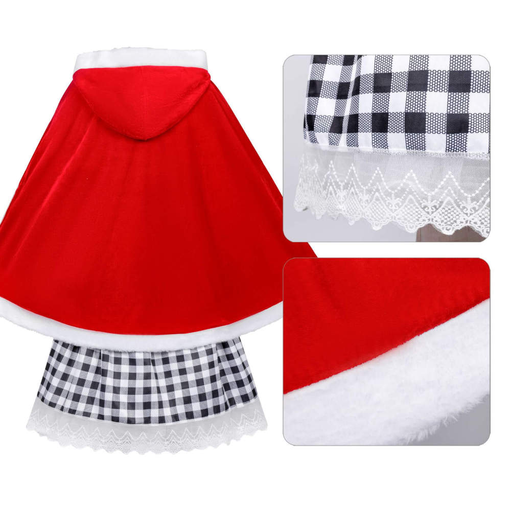 Christmas Cindy Lou Who Costume Red Fancy Dress for Women Takerlama