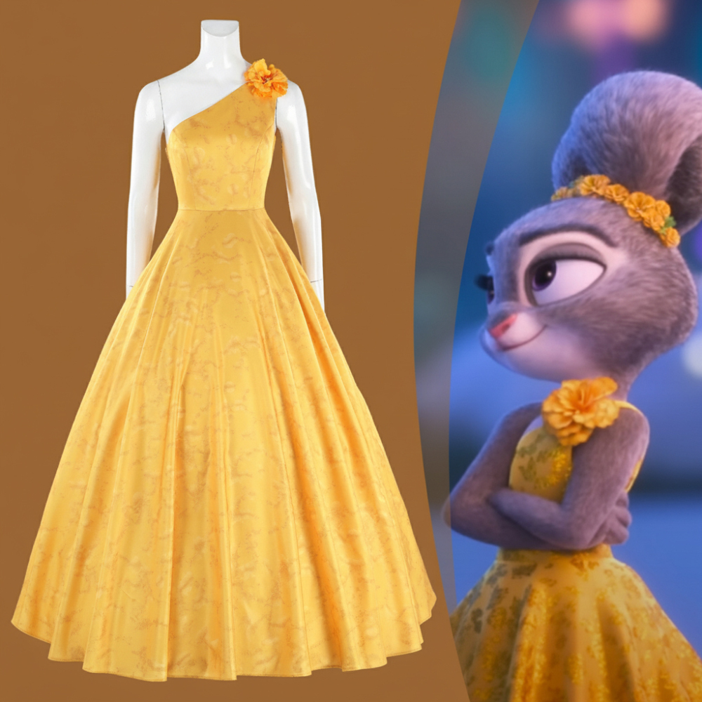 Zootopia 2 Judy Hopps Yellow Full Length Fancy Dress Costume Christmas Gift Takerlama