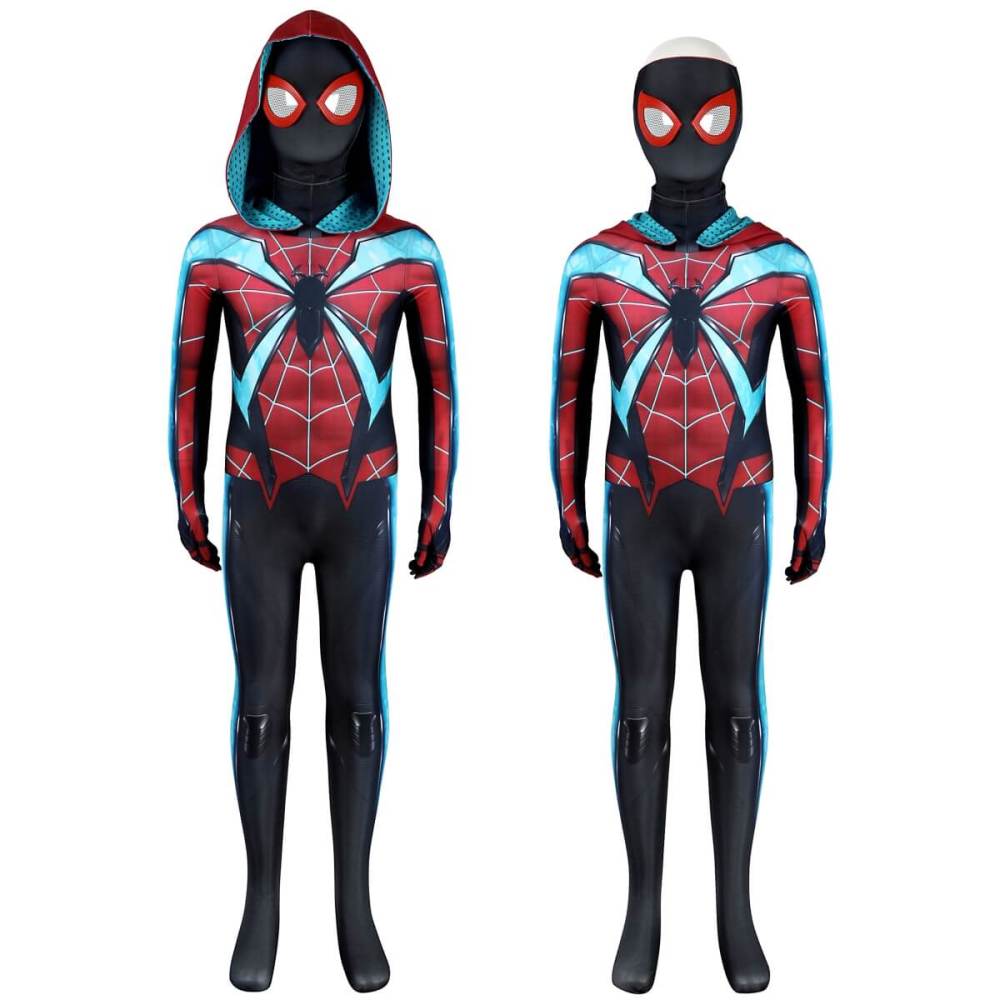 Child Marvel's Spider-Man 2 Miles Morales Evolved Suit Cosplay Costume Takerlama