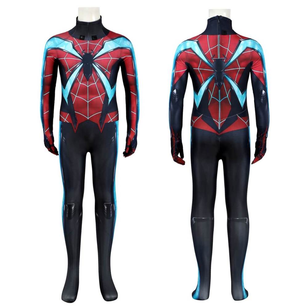 Child Marvel's Spider-Man 2 Miles Morales Evolved Suit Cosplay Costume Takerlama