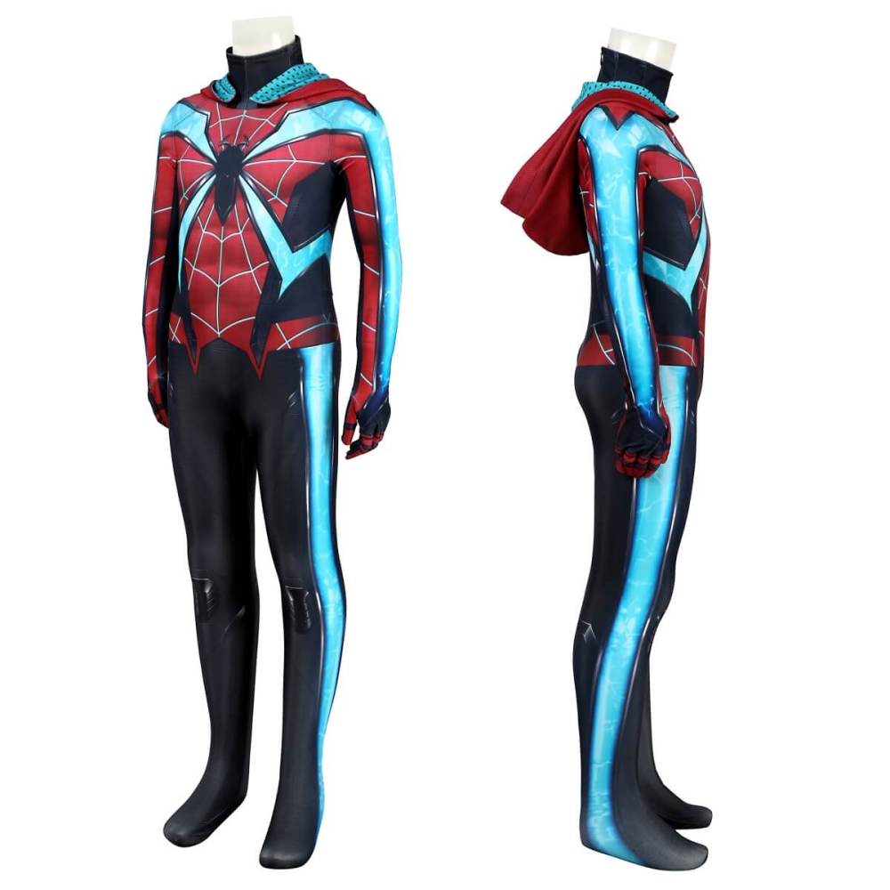 Child Marvel's Spider-Man 2 Miles Morales Evolved Suit Cosplay Costume Takerlama