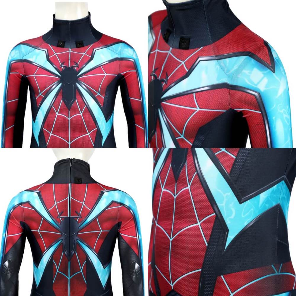 Child Marvel's Spider-Man 2 Miles Morales Evolved Suit Cosplay Costume Takerlama
