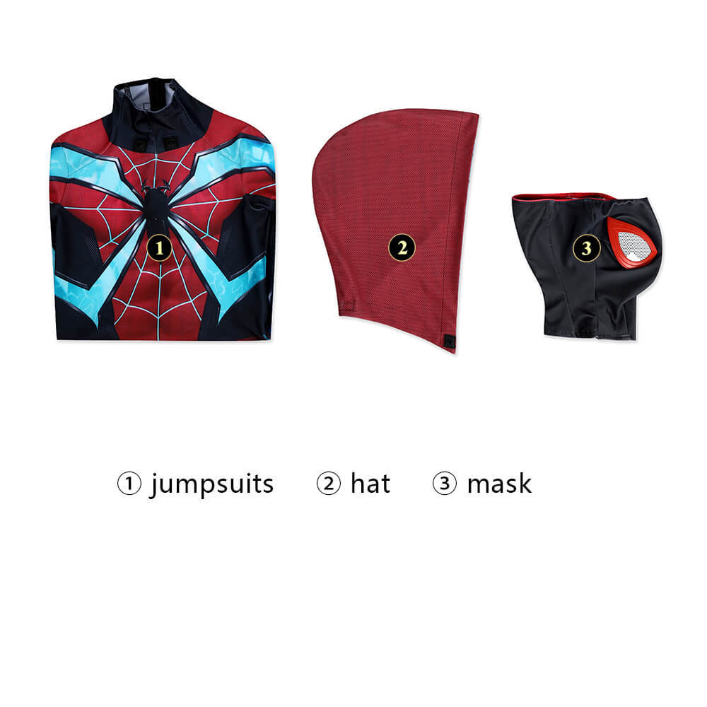 Child Marvel's Spider-Man 2 Miles Morales Evolved Suit Cosplay Costume Takerlama