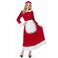 Mrs Claus Maid Cosplay Costume for Women Christmas Party Outfits Gifts For Her In Stock