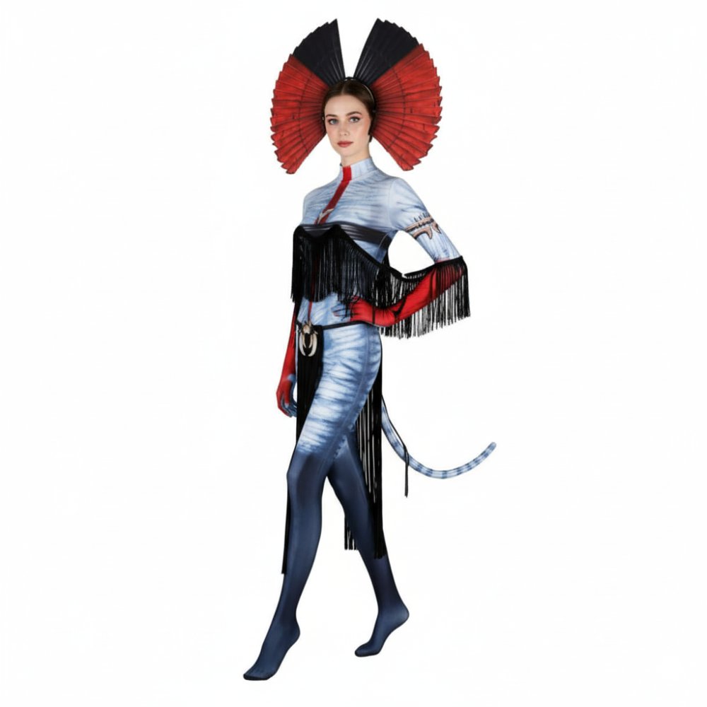 Avatar: Fire and Ash Varang Cosplay Costume Print Jumpsuit And Props Takerlama