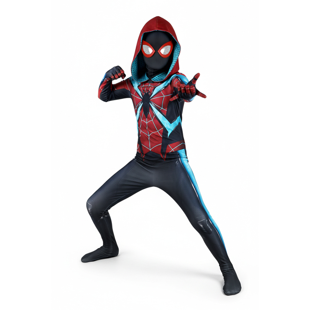 Child Marvel's Spider-Man 2 Miles Morales Evolved Suit Cosplay Costume Takerlama