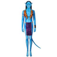 Neytiri Jumpsuit Mask Avatar 2 The Way of Water Cosplay Costume Women Gifts Takerlama