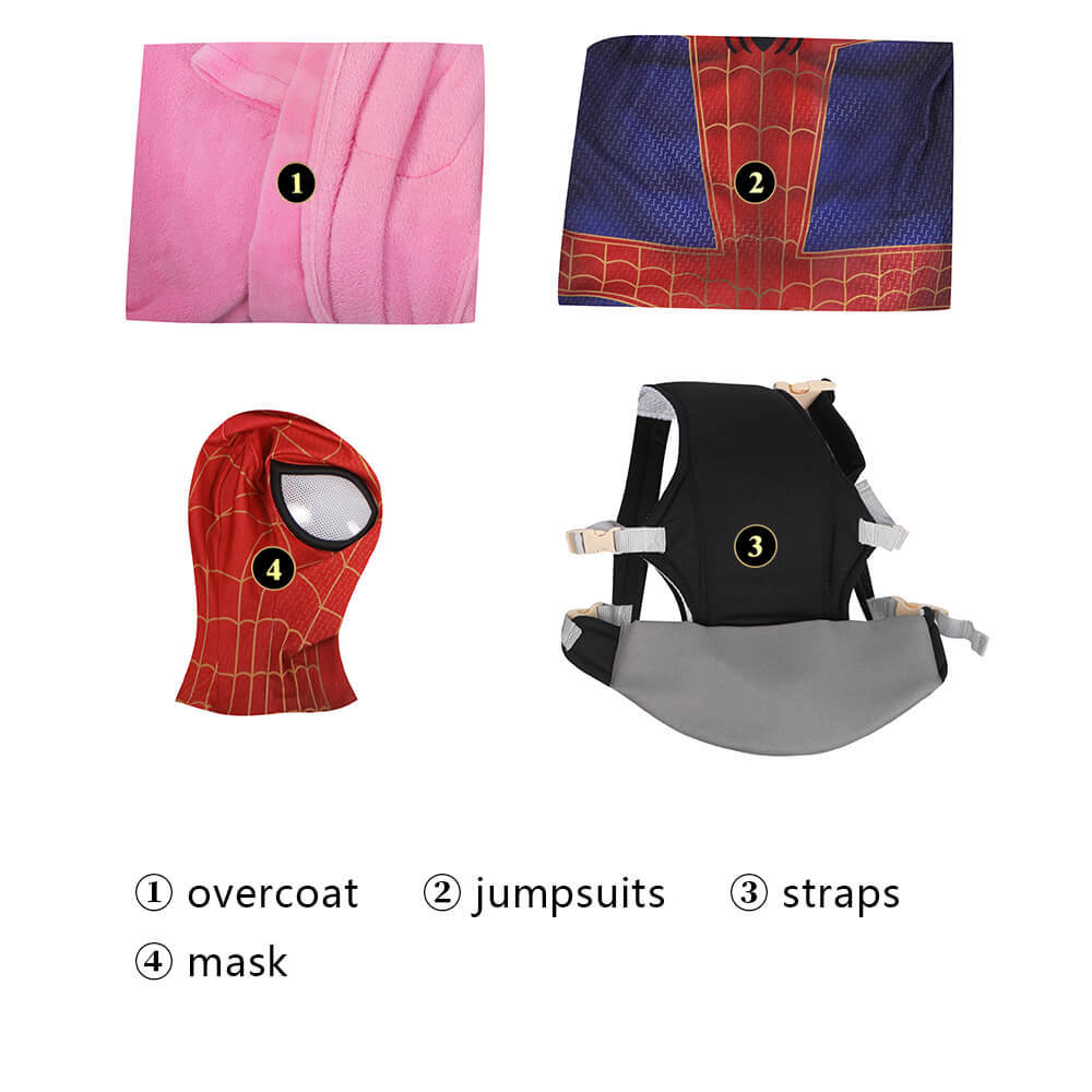 Spider-Man Across the Spider-Verse Peter Parker Cosplay Costume Red Jumpsuit Takerlama