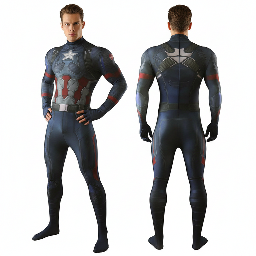 Avengers 5 Doomsday Captain America Cosplay Costume Jumpsuit Adult Kids Takerlama