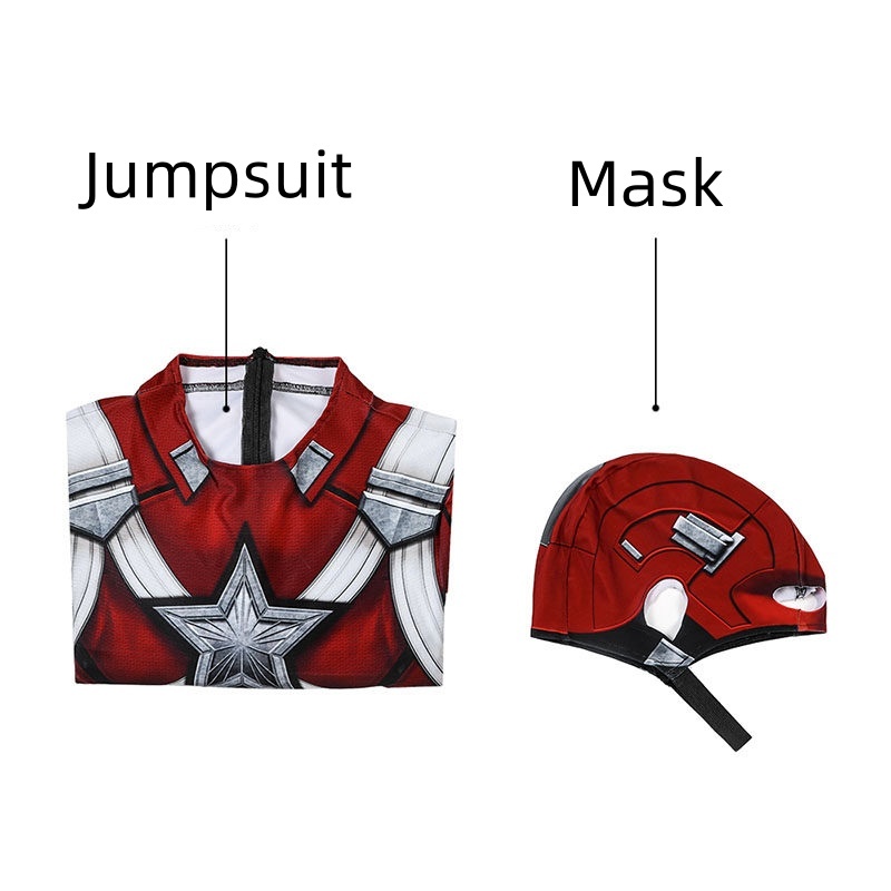 Red Guardian Alexei Shostakov Cosplay Costume Print Jumpsuit Mask
