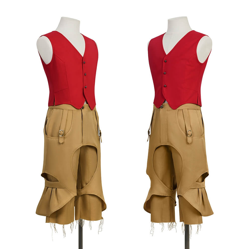 One Piece TV Season 2 Monkey D. Luffy Cosplay Costume Men's Outfits Takerlama