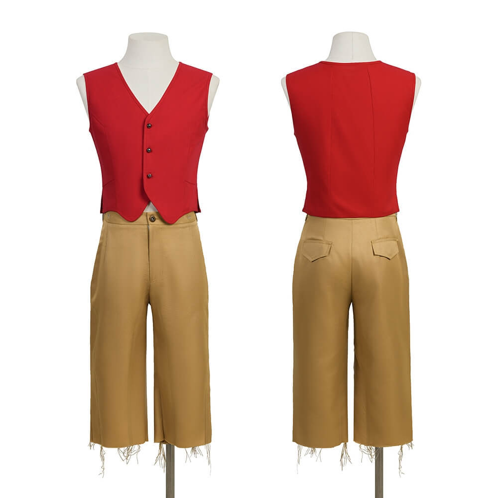 One Piece TV Season 2 Monkey D. Luffy Cosplay Costume Men's Outfits Takerlama