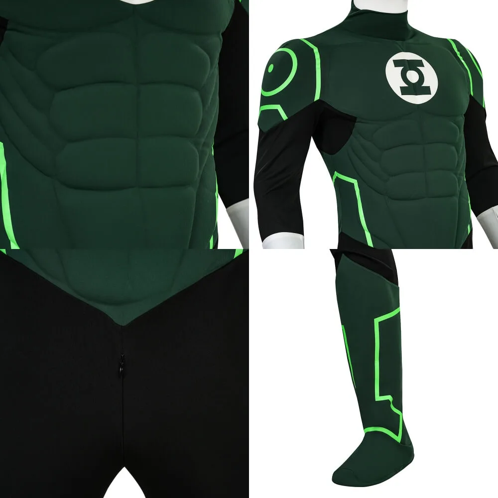 Hal Jordan Justice League Lantern Green Cosplay Costume Takerlama,Full Set Without Boots / Male / Xs