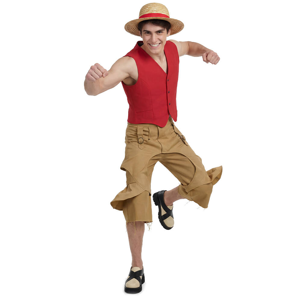 One Piece TV Season 2 Monkey D. Luffy Cosplay Costume Men's Outfits Takerlama