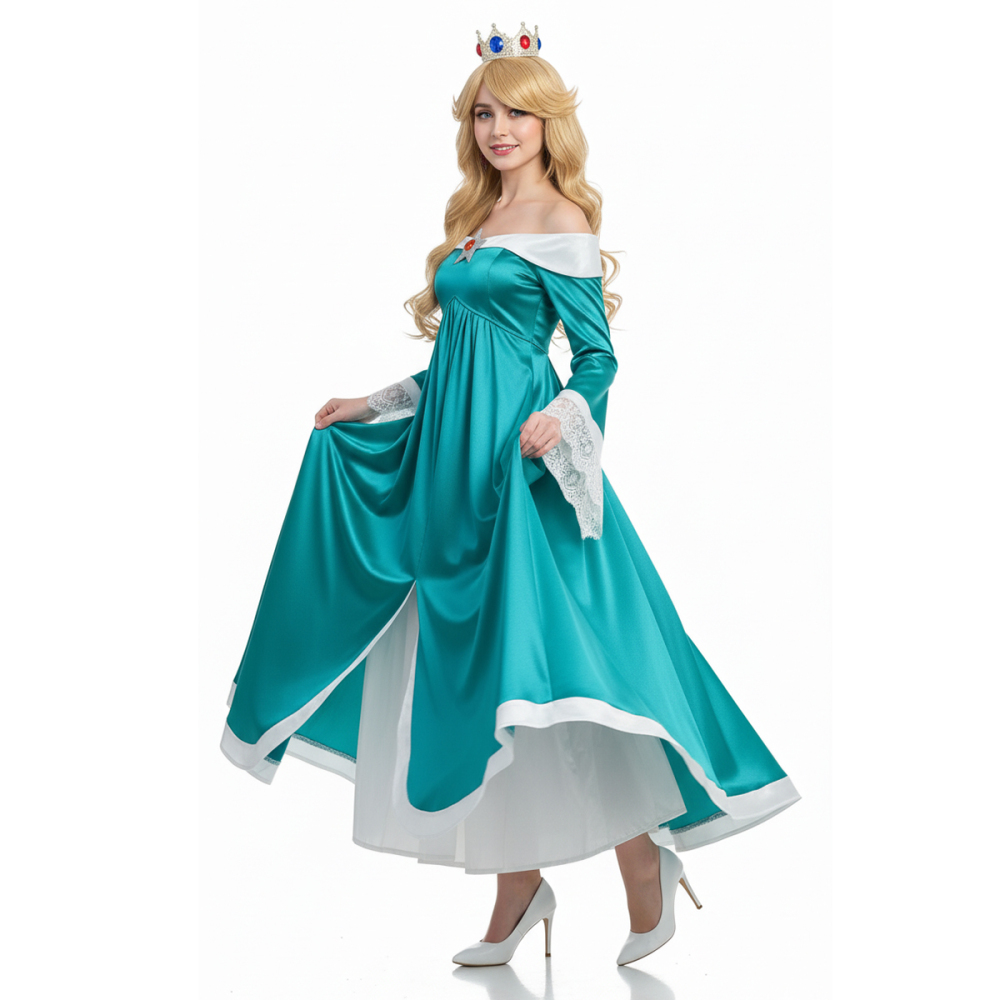 Rosalina Princess Dress Cosplay Costume The Super Mario Galaxy Movie Fancy Dress Takerlama