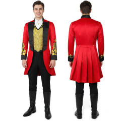 The Greatest Showman Cosplay Costume P.T. Barnum Red Circus Party Suit S In Stock-Takerlama