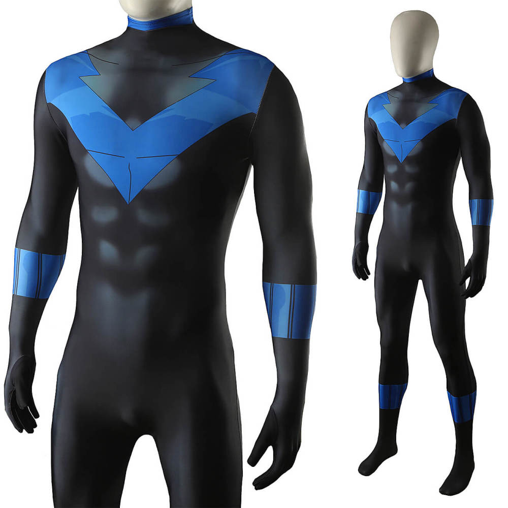 Dick Grayson 2010 Animation Nightwing Cosplay Costume for Adults Kids Takerlama