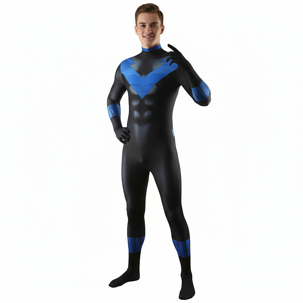 Dick Grayson 2010 Animation Nightwing Cosplay Costume for Adults Kids Takerlama