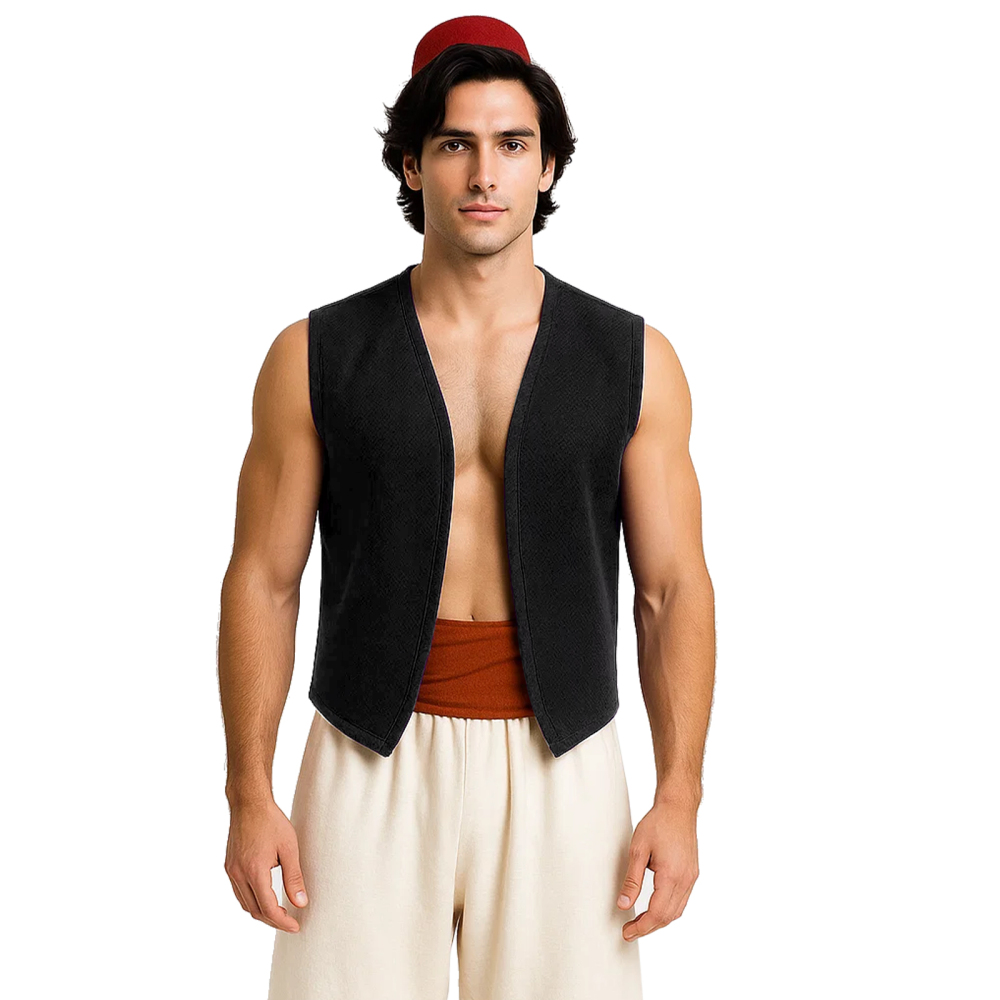 Aladdin Purple Black Vest Adult Men Cosplay Costume(Ready To Ship) Takerlama