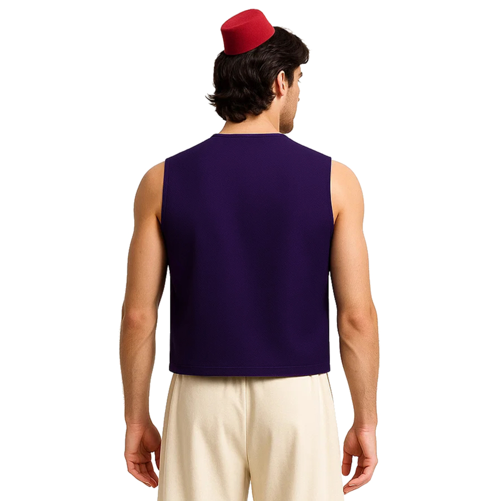 Aladdin Purple Black Vest Adult Men Cosplay Costume(Ready To Ship) Takerlama