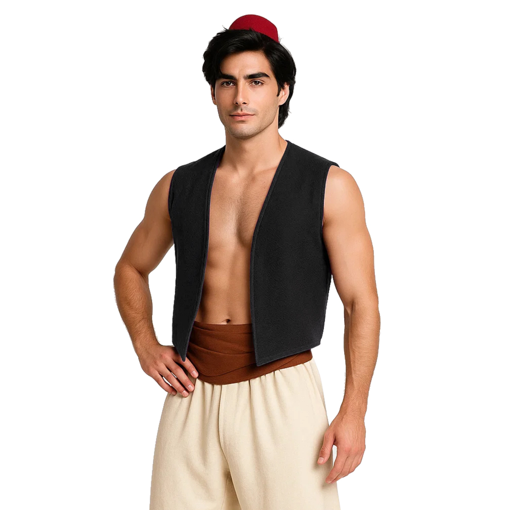 Aladdin Purple Black Vest Adult Men Cosplay Costume(Ready To Ship) Takerlama