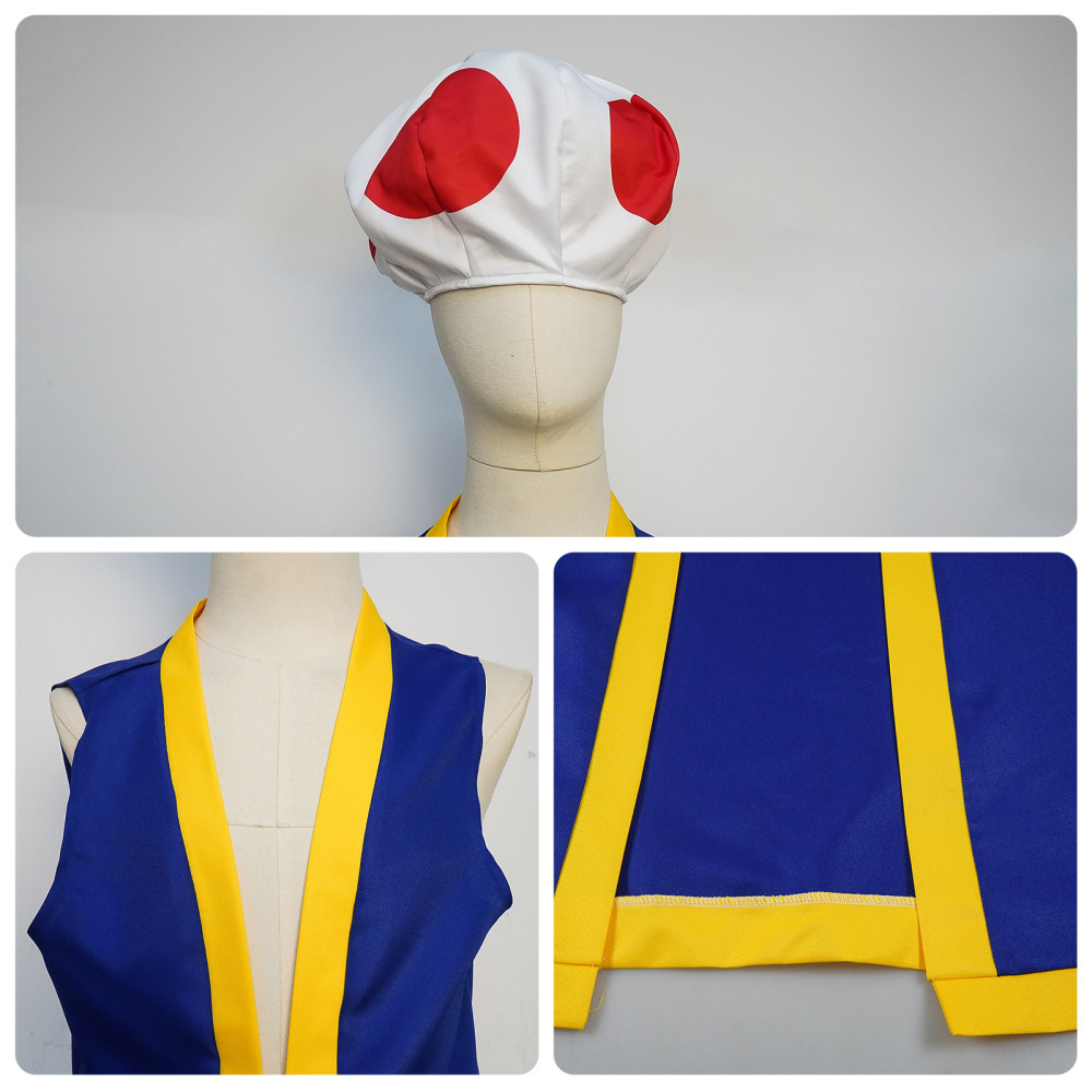 Movie Toad Kinopio Cosplay Costume Kids Adult Super Mario Bros Takerlama
