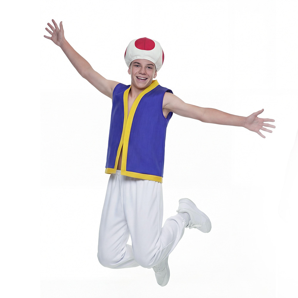 Movie Toad Kinopio Cosplay Costume Kids Adult Super Mario Bros Takerlama