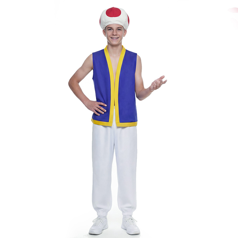 Movie Toad Kinopio Cosplay Costume Kids Adult Super Mario Bros Takerlama