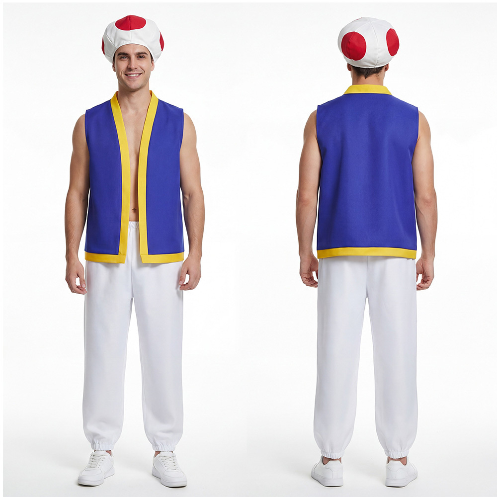 Movie Toad Kinopio Cosplay Costume Kids Adult Super Mario Bros Takerlama