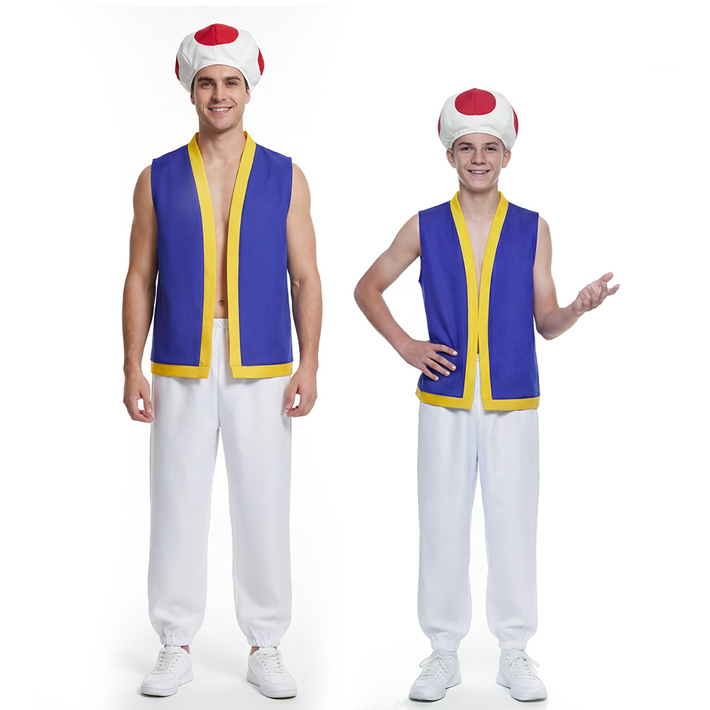 Movie Toad Kinopio Cosplay Costume Kids Adult Super Mario Bros Takerlama