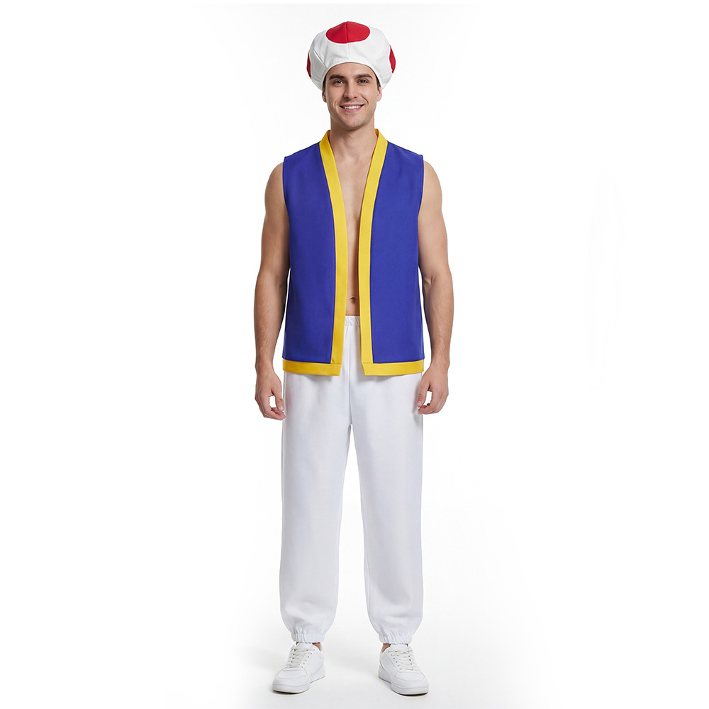 Movie Toad Kinopio Cosplay Costume Kids Adult Super Mario Bros Takerlama
