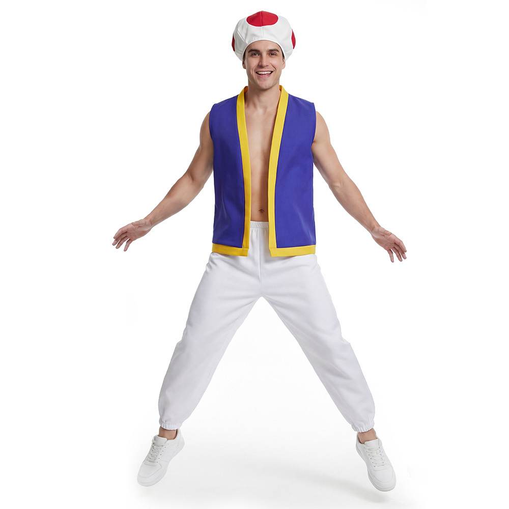 Movie Toad Kinopio Cosplay Costume Kids Adult Super Mario Bros Takerlama