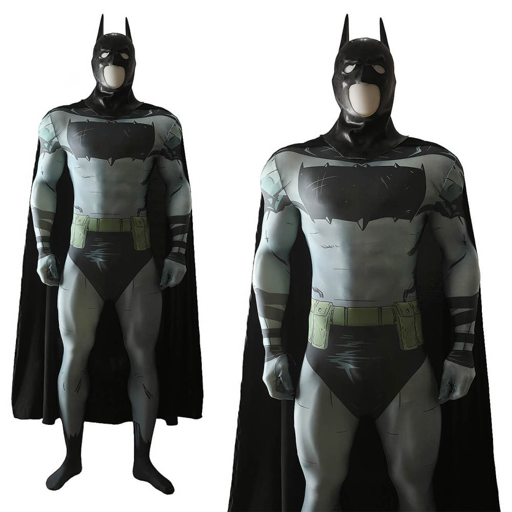 Absolute Bruce Wayne Jumpsuit With Mask Bat Men' Comic-Con Cosplay Costume for Adults Kids Takerlama