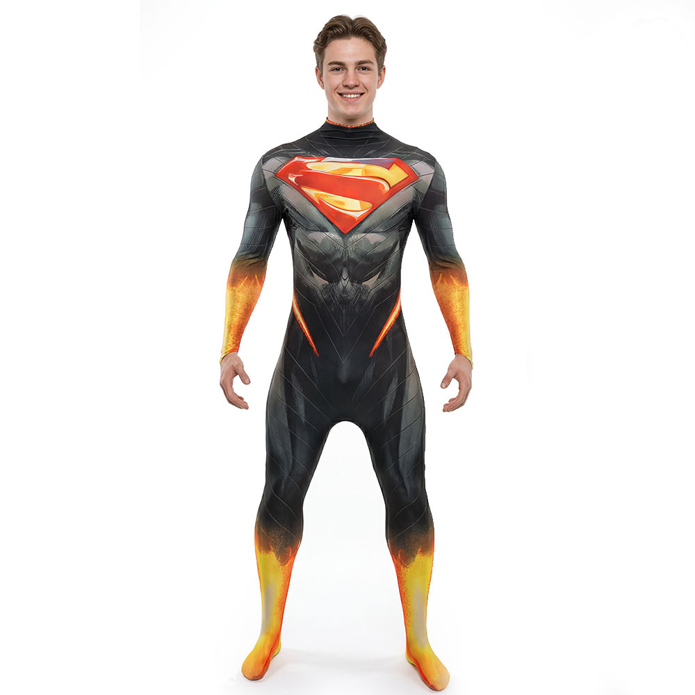 Absolute Super Men's Clark Kent Jumpsuit Cosplay Costume for Adults Kids Takerlama