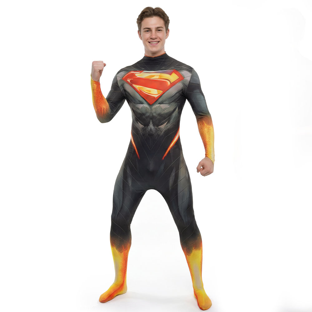 Absolute Super Men's Clark Kent Jumpsuit Cosplay Costume for Adults Kids Takerlama