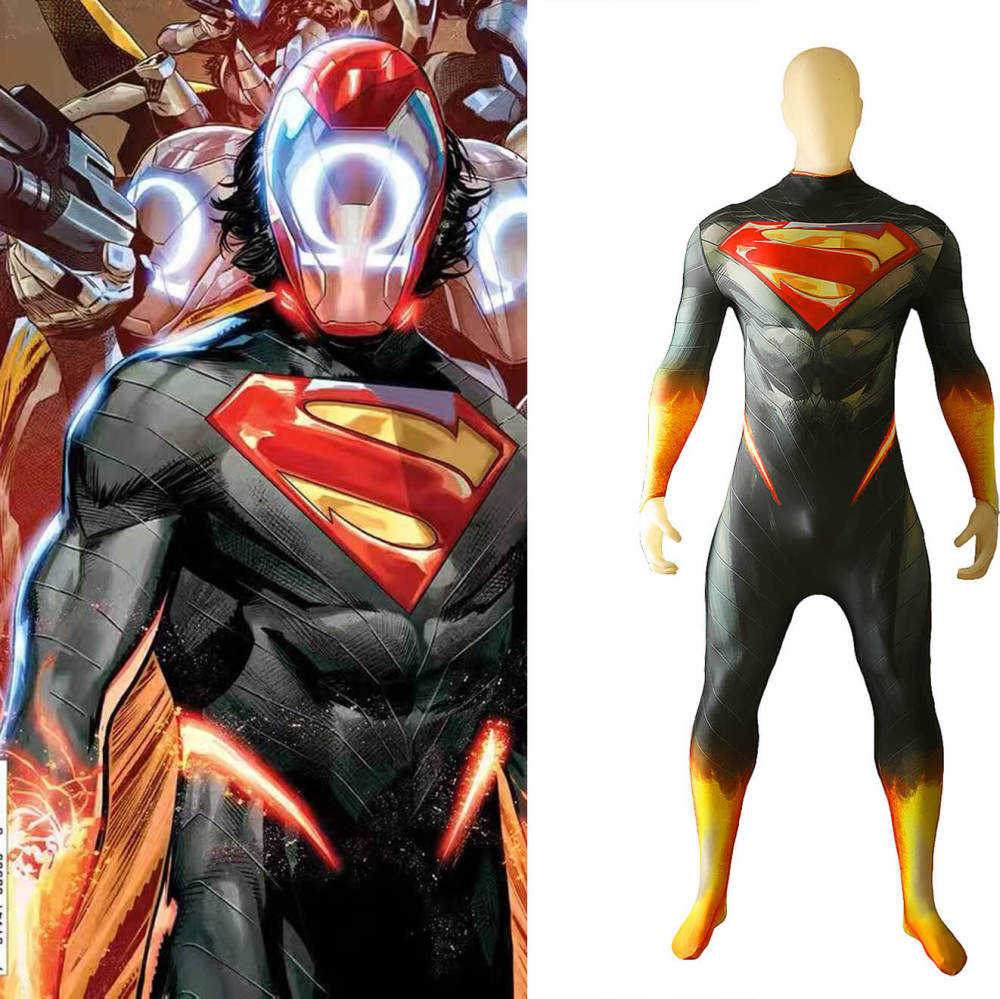 Absolute Super Men's Clark Kent Jumpsuit Cosplay Costume for Adults Kids Takerlama