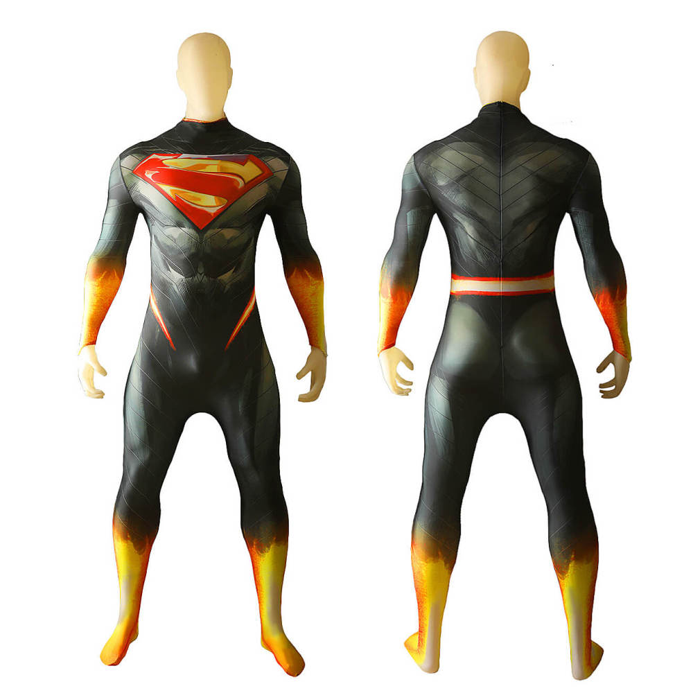 Absolute Super Men's Clark Kent Jumpsuit Cosplay Costume for Adults Kids Takerlama